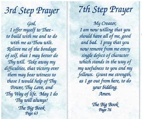 Wallet Cards, 3rd and 7th Step Prayers